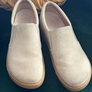 Birkenstock Men's Slip-On Suede Loafers in Light Beige with Gum Sole